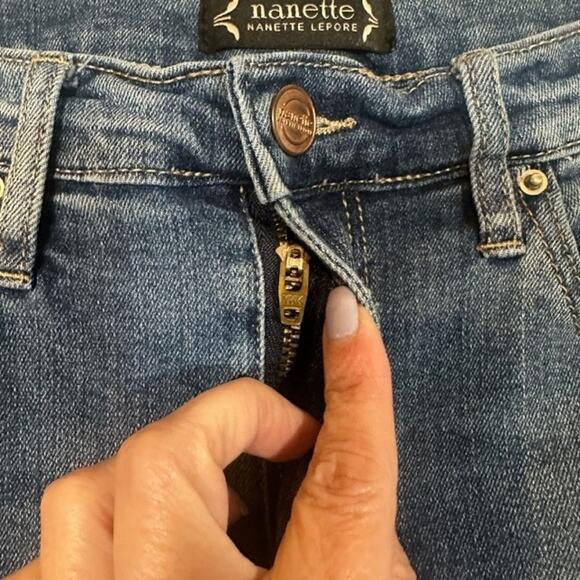 Nanette Lepore Blue Jolie High Waisted Taper Classic Denim Jeans Women Sz 8 - Picture 6 of 9